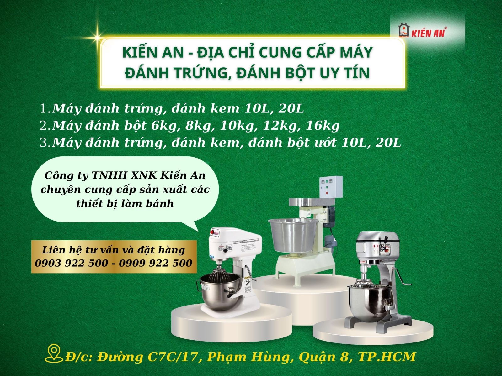 Kiến An - Nơi cung cấp máy trộn bột uy tín hàng đầu